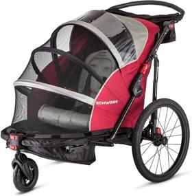 img 4 attached to 🚴 Schwinn Joyrider Child Bike Trailer with Canopy, Single and Double Baby Carrier – 20-inch Wheels for Optimal Riding Comfort