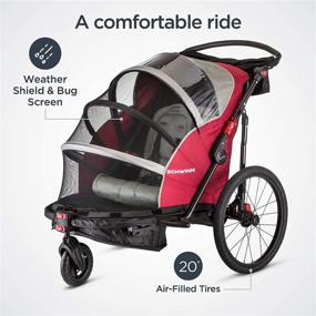 img 2 attached to 🚴 Schwinn Joyrider Child Bike Trailer with Canopy, Single and Double Baby Carrier – 20-inch Wheels for Optimal Riding Comfort