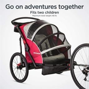 img 3 attached to 🚴 Schwinn Joyrider Child Bike Trailer with Canopy, Single and Double Baby Carrier – 20-inch Wheels for Optimal Riding Comfort