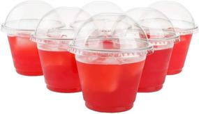 img 4 attached to GOLDEN APPLE 9oz-25sets: Clear Plastic Cups with Dome Lids (No Holes), BPA Free - Top-Quality Beverage Containers!