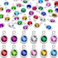 60-piece water drop crystal charms set - gorgeous pendant jewelry findings for diy necklace, bracelet, earrings, and hair ornaments - vibrant 12-color assortment logo