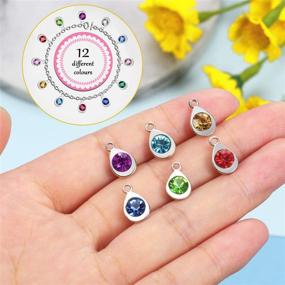 img 3 attached to 60-Piece Water Drop Crystal Charms Set - Gorgeous Pendant Jewelry Findings for DIY Necklace, Bracelet, Earrings, and Hair Ornaments - Vibrant 12-Color Assortment