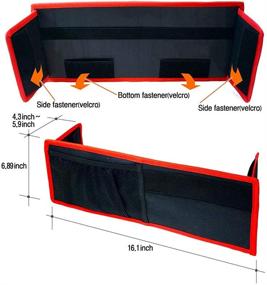 img 2 attached to 🚗 Dolbiway Антискользящийся организатор багажника для автомобиля с отделениями и боковым организаторom уголков - удобное хранение мелких предметов.