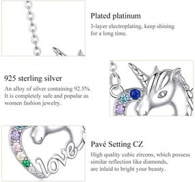 img 3 attached to 🦄 925 Sterling Silver Unicorn Gifts: Licorne Memory Clear CZ Stud Earrings & Necklace Set for Women and Girls