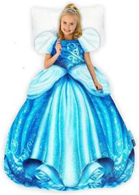 img 4 attached to Cinderella Princess Dress Wearable Blanket by Blankie Tails - Double Sided Super Soft and Cozy Princess Minky Fleece - Machine Washable Fun Disney Blanket for Kids