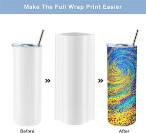 img 3 attached to 🥤 Bulk 8 Pack Sublimation Tumblers: Skinny 20 oz Stainless Steel Cups for Heat Transfer, Insulated with Lid & Straw