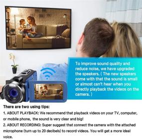 img 3 attached to 📹 Zohulu 4K Camcorder WiFi Ultra HD 48MP YouTube Camera with 3.0'' IPS Screen, 18X Digital Zoom, Microphone, 2-in-1 Charger, 2 Batteries (SD Card not Included) – Perfect for Vlogging