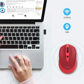 img 2 attached to 🖱️ TECKNET Omni Маленькая портативная 2.4G беспроводная оптическая мышь: компактный дизайн для ноутбука, долгий срок службы батареи, 3 уровня настраиваемой чувствительности DPI