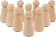 pack of 10 birch unfinished large wooden peg dolls, 3-1/2 inch, mom/angel shape peg people - wood figurines ideal for painting and crafts logo