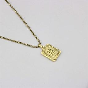 img 1 attached to 📿 Stainless Personalized Girls' Jewelry: Rectangle Medallion Necklace