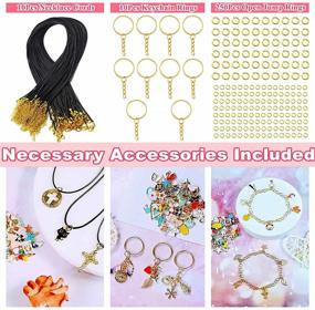 img 1 attached to 🔮 550Pcs Charms Set for Jewelry Making: Assorted Gold Plated Enamel Necklace Earring Charms, Wholesale Metal Bracelets Dangle Charms Bulk, Colorful Bangles Keychain Charms for DIY Crafts