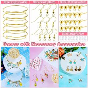 img 2 attached to 🔮 550Pcs Charms Set for Jewelry Making: Assorted Gold Plated Enamel Necklace Earring Charms, Wholesale Metal Bracelets Dangle Charms Bulk, Colorful Bangles Keychain Charms for DIY Crafts