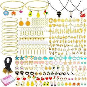 img 4 attached to 🔮 550Pcs Charms Set for Jewelry Making: Assorted Gold Plated Enamel Necklace Earring Charms, Wholesale Metal Bracelets Dangle Charms Bulk, Colorful Bangles Keychain Charms for DIY Crafts