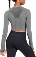 baleaf women's long sleeve crop top: stylish and comfortable for running, gym, and yoga logo