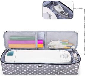 img 3 attached to Чехол Luxja с карманами для вырубной машины Cricut (закрытый снизу) - дизайн в серые точки. Идеально подходит для Cricut Explore Air (2) и Maker.