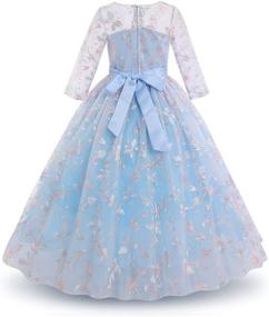 img 2 attached to Enchanting Princess Embroidered Masquerade Birthday 👸 Floral Blue Girls' Clothing: Royalty-Inspired Style and Elegance