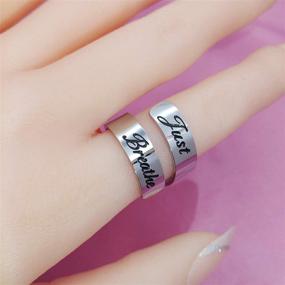 img 1 attached to 🎁 HOFOYA Adjustable Inspirational Rings - Stainless Steel Engraved Motivational Gift for Women, Men, and Teens - Birthday Gift Idea for Teen Girls