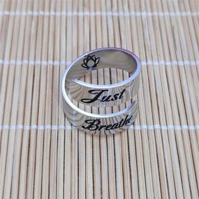 img 2 attached to 🎁 HOFOYA Adjustable Inspirational Rings - Stainless Steel Engraved Motivational Gift for Women, Men, and Teens - Birthday Gift Idea for Teen Girls