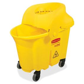 img 1 attached to 🧹 Rubbermaid Commercial WaveBrake 2.0 35 QT Institution Mop Bucket and Wringer, Yellow - Efficient Cleaning Solution