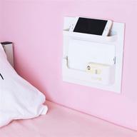 🛏️ eco-friendly bedside shelf organizer - wall mount self-adhesive, perfect for glasses, remote control, earphones, cell phone charger, manicure kit logo