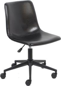 img 4 attached to BTExpert Mid Back Faux Leather Task Office Chair in Classic Black - Ergonomic and Comfortable Design