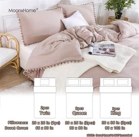 img 1 attached to 🌙 Luxurious MoonxHome Boho Duvet Cover Set: Queen Size with Pom Pom Fringe and Super Soft Microfiber - Includes 2 Pillow Shams - Tawny