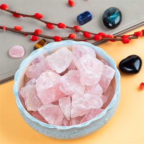 img 1 attached to 🌹 1 lb Bulk Rose Quartz Rough Stones - Large 1" Natural Raw Stones Crystal for Tumbling, Cabbing, Fountain Rocks, Decoration, Polishing, Wire Wrapping, Wicca & Reiki Crystal Healing: Enhance Your Healing Journey with these Powerful Crystals!