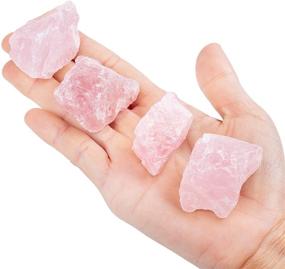 img 2 attached to 🌹 1 lb Bulk Rose Quartz Rough Stones - Large 1" Natural Raw Stones Crystal for Tumbling, Cabbing, Fountain Rocks, Decoration, Polishing, Wire Wrapping, Wicca & Reiki Crystal Healing: Enhance Your Healing Journey with these Powerful Crystals!