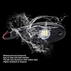 img 1 attached to LY8 White LED Neon Underglow Rock Lights for Car Truck ATV UTV SUV Jeep Boat, Waterproof Underbody Glow Trail Rig Lamp – 4Pods LED, Ideal for Off-Roading