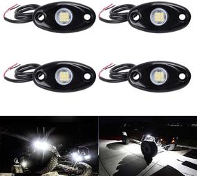 img 4 attached to LY8 White LED Neon Underglow Rock Lights for Car Truck ATV UTV SUV Jeep Boat, Waterproof Underbody Glow Trail Rig Lamp – 4Pods LED, Ideal for Off-Roading