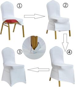img 1 attached to Gelozed 50 PCS White Spandex Dining Room Chair 🪑 Covers – Universal Stretch Slipcovers for Wedding, Banquet, and Party