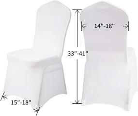 img 3 attached to Gelozed 50 PCS White Spandex Dining Room Chair 🪑 Covers – Universal Stretch Slipcovers for Wedding, Banquet, and Party