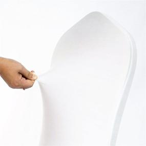 img 2 attached to Gelozed 50 PCS White Spandex Dining Room Chair 🪑 Covers – Universal Stretch Slipcovers for Wedding, Banquet, and Party