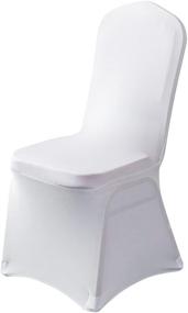 img 4 attached to Gelozed 50 PCS White Spandex Dining Room Chair 🪑 Covers – Universal Stretch Slipcovers for Wedding, Banquet, and Party