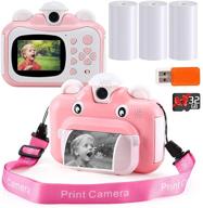 📸 kids' instant print camera: hd 1080p digital toy camcorder with photo printing, 3 print paper and 32gb card included logo
