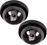 wali simulated cctv dome camera with flashing red led 📷 light - security alert sticker decals included (sd-2), 2 packs, black logo