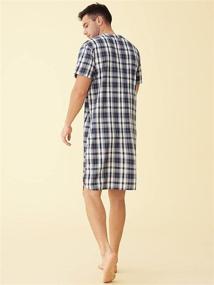 img 2 attached to Latuza Plaid Nightshirt Cotton NavyRed Men's Clothing and Sleep & Lounge