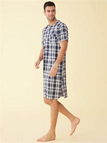 img 3 attached to Latuza Plaid Nightshirt Cotton NavyRed Men's Clothing and Sleep & Lounge