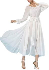 img 3 attached to Buenos Ninos Sleeve Chiffon Dresses - Women's Clothing for Women