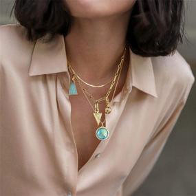 img 3 attached to 💍 KissYan Turquoise Initial Necklace, 18K Gold-KissYan Letter Pendant Dainty Jewelry with Cubic Zirconia Alphabet Charms - Adjustable Chain Necklace for Women and Girls