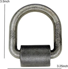 img 1 attached to 🔒 WorldPac Pack of 12-1/2-inch, 12,000 lbs Load Capacity Weld-on Flip D-Ring Anchor – Forged Design
