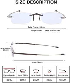 img 1 attached to 👓 Blue Light Blocking Folding Reading Glasses - TVZ Rimless Readers for Better Eye Health