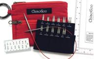 🧶 chiaogoo twist red lace mini interchangeable needle tips - stainless steel, red, 2-3.25 mm - ultimate precision for delicate knitting projects! logo