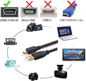 img 3 attached to 🔌 High-Speed USB 2.0 A to Mini-B 5 Pin Cable by BolAAzul - Data Sync & Charger Cable with Ferrite Core - Compatible with TI-84 Plus CE Graphing Calculator, MP3/MP4 Players, GPS, and More