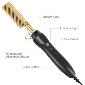 img 2 attached to 🔌 Electric Hot Comb Hair Straightener with Anti-Scald Technology, Wet and Dry Hair Straightening Comb for Men and Women, Portable Curling Iron Comb (Brown)