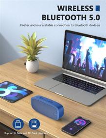 img 1 attached to 🔵 LENRUE Bluetooth колонка: Беспроводная портативная колонка с богатым басом, 12-часовым временем воспроизведения и встроенным микрофоном - идеально подходит для iPhone, Samsung и других устройств (синий)