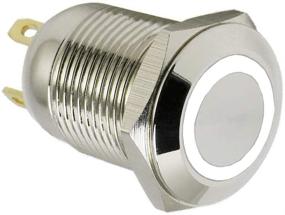 img 4 attached to ⚓ ESUPPORT 12mm Waterproof White LED Light Momentary Push Button Switch 2A for Car Boat - Stainless Steel