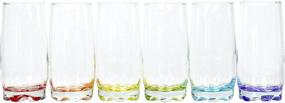 img 3 attached to 🥤 Set of 6 Vibrant Splash Highball Glasses - 13.25 Ounce Water and Beverage