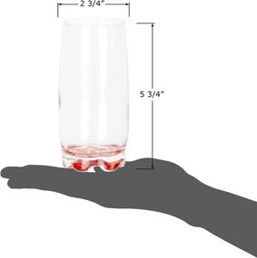 img 1 attached to 🥤 Set of 6 Vibrant Splash Highball Glasses - 13.25 Ounce Water and Beverage