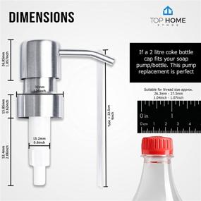 img 2 attached to 🧴 Premium Stainless Steel Soap and Lotion Dispenser Pumps - 2 Pack with Replacement Tubes - Ideal for Your Home Store and Bottles